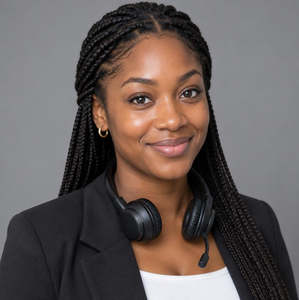 Studio portrait of a woman camera coordinator